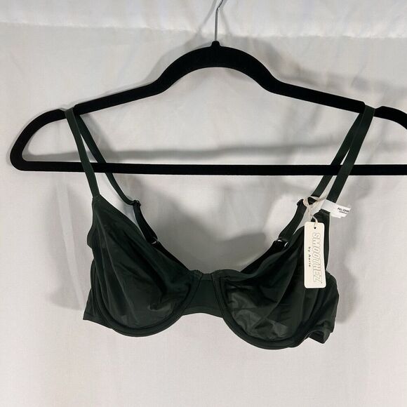 New Smoothez Aerie Bra Women's 32B Green Sheer Hook Eye Full Coverage Underwired - Picture 1 of 5